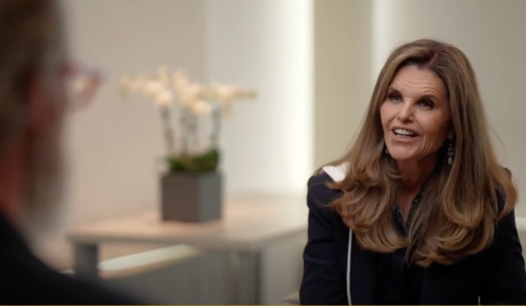 Maria Shriver interviewing.